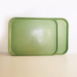 Vintage Cambro Cam-Steel Fiberglass Mint Sage Green Cafeteria Serving Trays